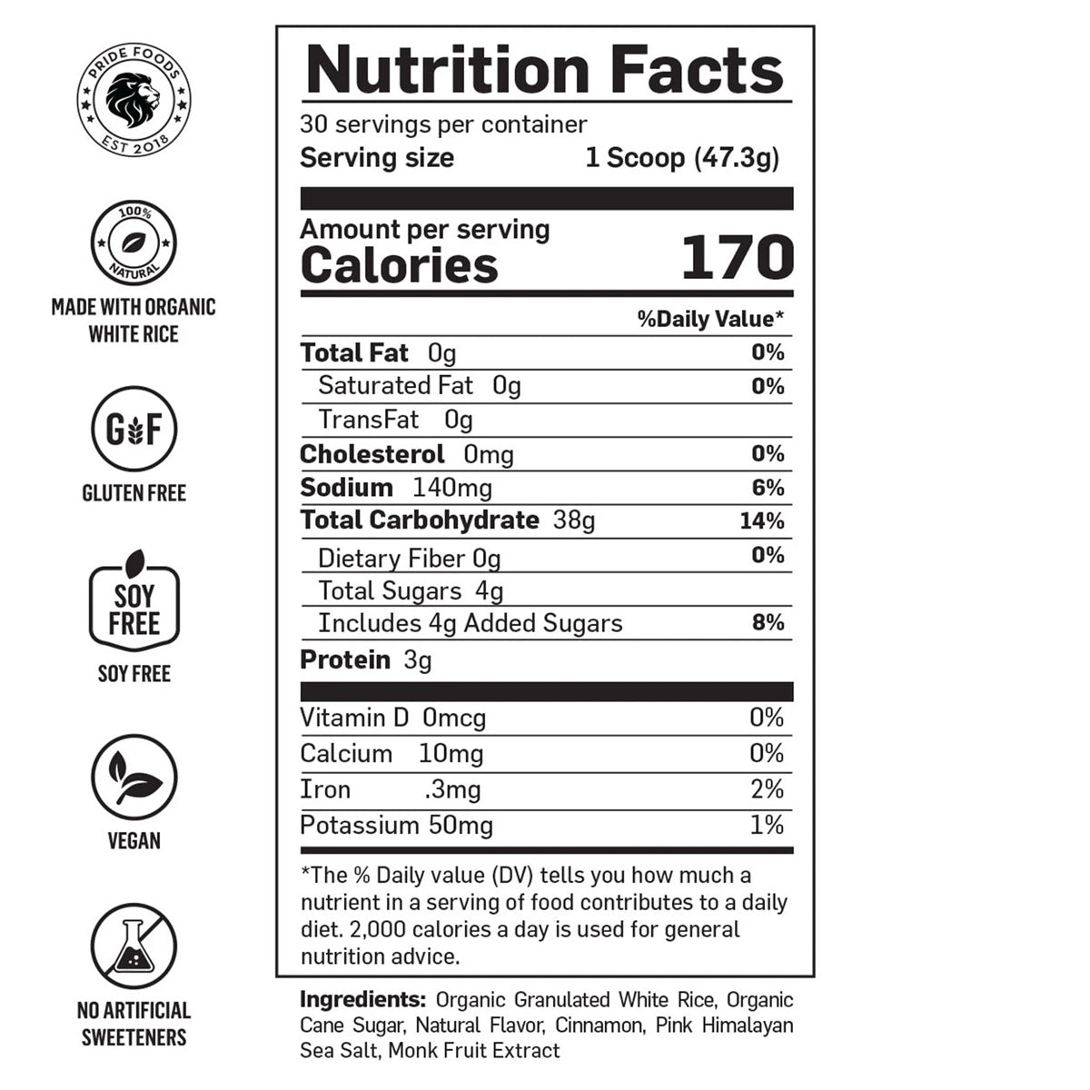 Pride Foods Rice N Grinds 30 servings