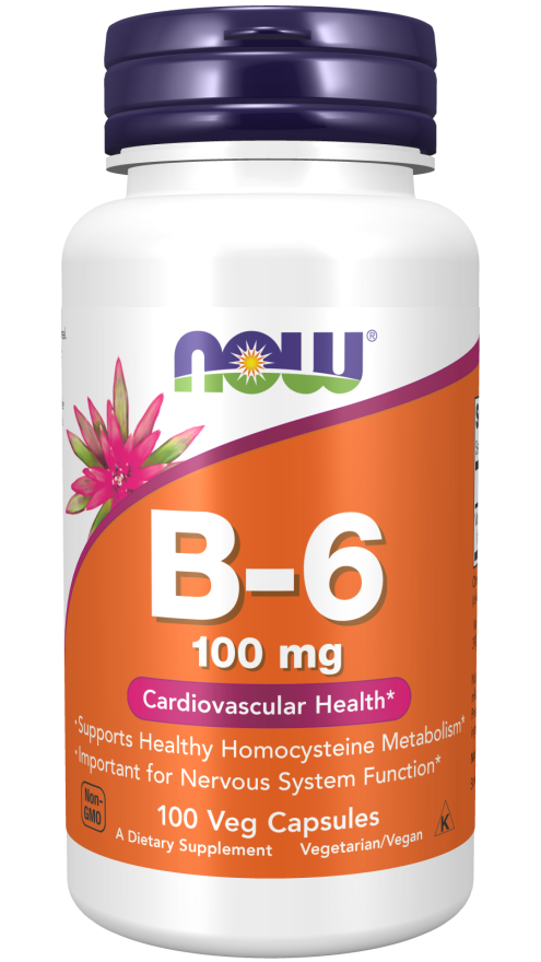 NOW b-6 100mg, 100 Veg Capsules