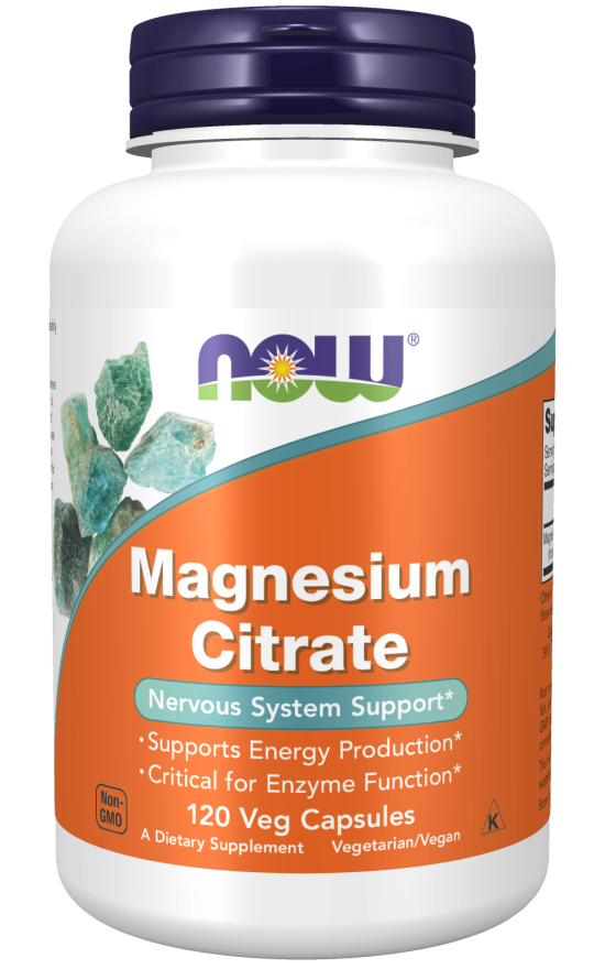 NOW Magnesium Citrate - 120 Veg Capsules
