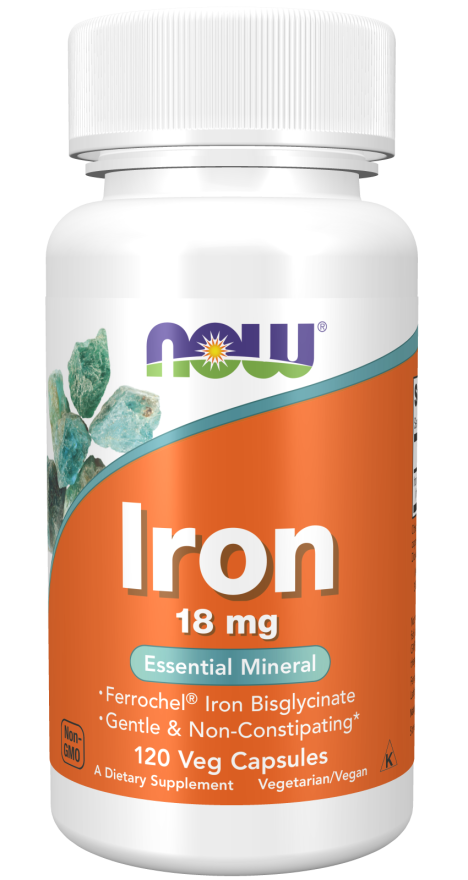 NOW Iron 18mg - 120 Veg Capsules