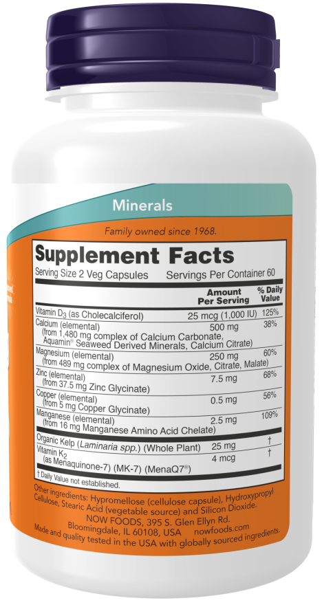 NOW Cal-Mag Caps (120 Veg Capsules)