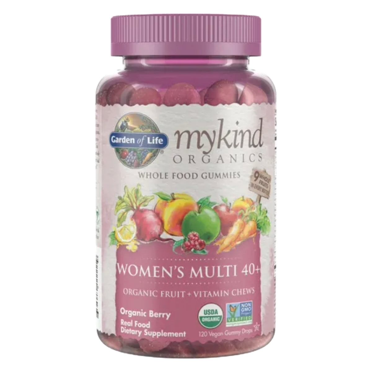 Garden of Life mykind Organics Women's 40+ Multi Berry 120 Gummies