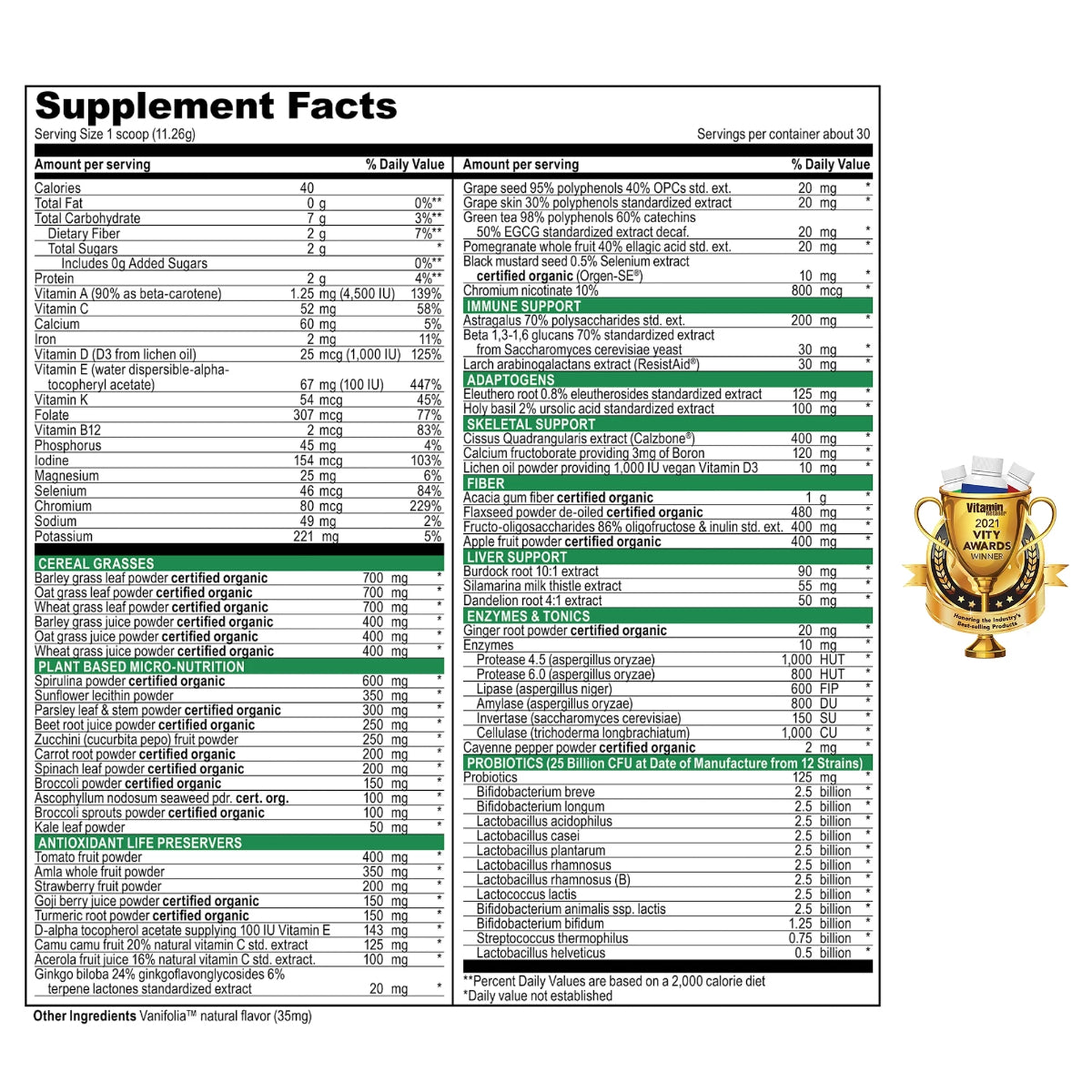 Green Vibrance 30 servings