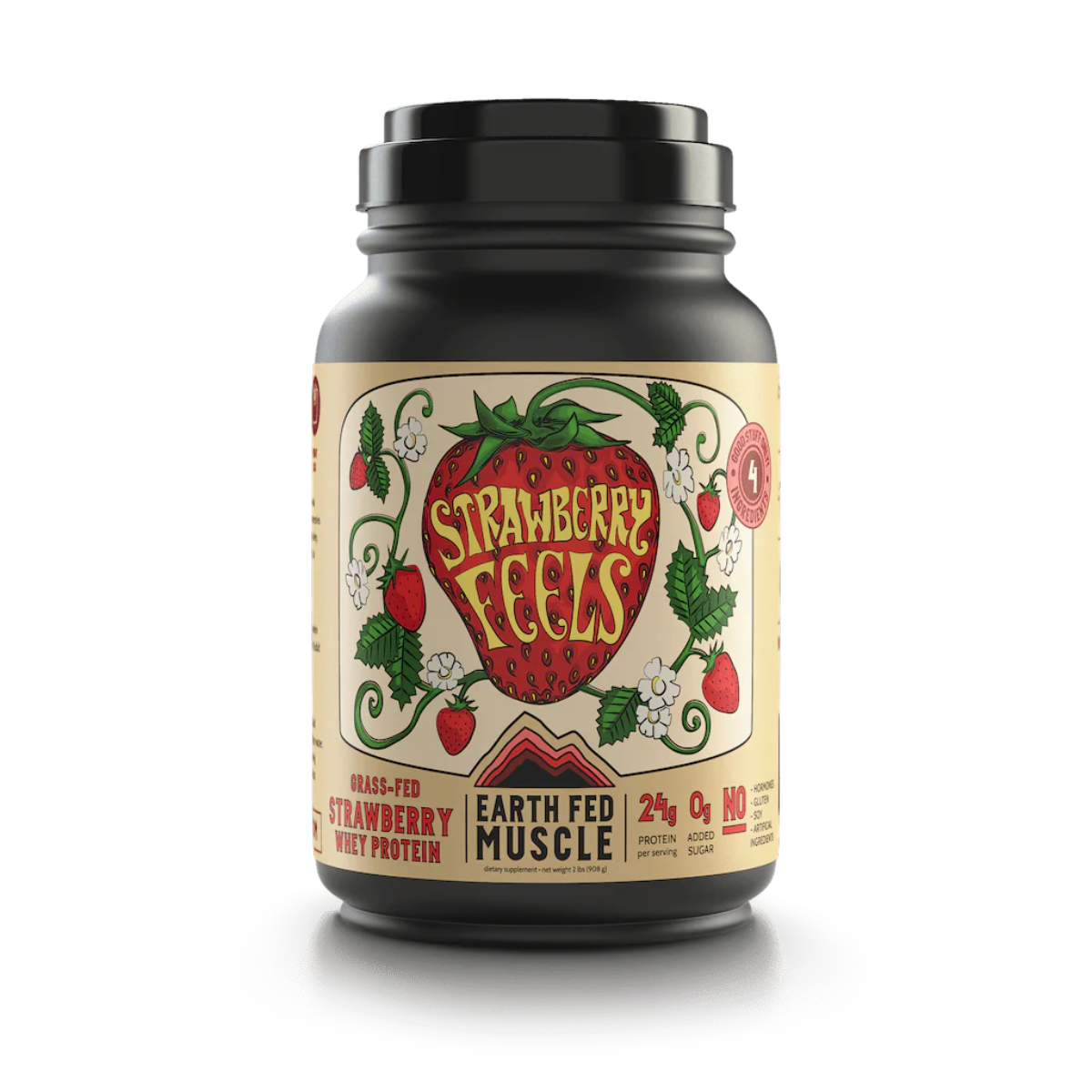 Earth Fed Muscle Grass Fed Strawberry Whey Protein