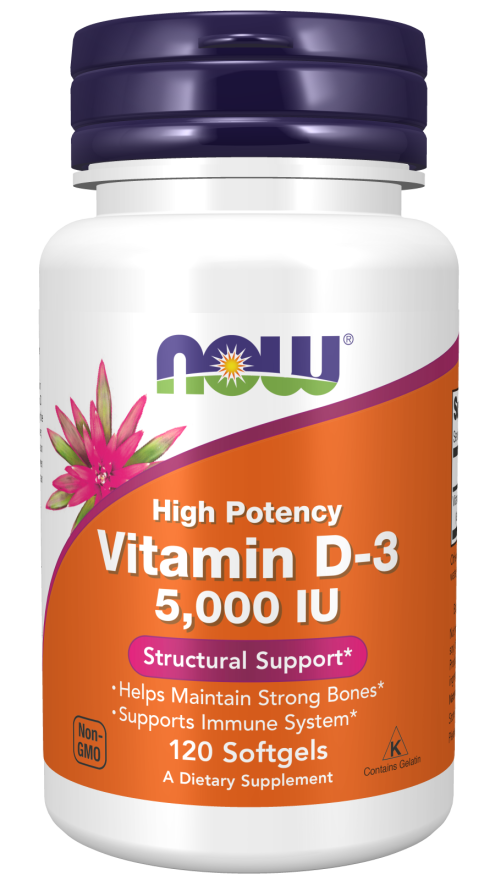 NOW Vitamin D-3 5000iu - 120 Softgels